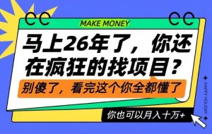 26年了,不要再疯狂的找项目了,看完这个你也可以月入十个W【揭秘】-最全项目网