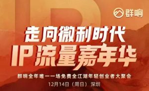 2025ip嘉年华万人12月14深圳线下课,走向微利时代,IP流量嘉年华,实操性极强的商业干货课-最全项目网