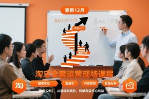 淘宝全套运营现场课程（更新12月），从基础到高阶，拆解淘宝核心玩法-最全项目网