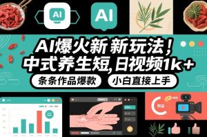 AI爆火新玩法，中式养生短视频，日收益1k+条条作品爆款，小白直接上手，附详细教程-最全项目网