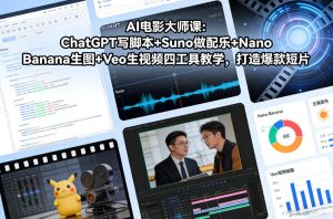 AI电影大师课：ChatGPT写脚本+Suno做配乐+Nano Banana生图+Veo生视频，打造爆款短片-最全项目网