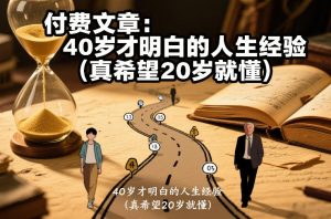 付费文章：40岁才明白的人生经验（真希望20岁就懂）-最全项目网