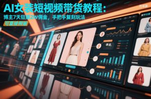 AI女装短视频带货教程：博主7天狂賺2W佣金，手把手复刻玩法，可直接照搬-最全项目网