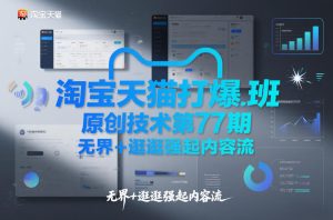 淘宝天猫打爆班原创技术第77期，无界+逛逛强起内容流-最全项目网