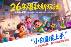 26年爆款新玩法，儿童科普AI视频，全流程实操，轻松做爆款内容，小白直接上手，附详细玩法教程-最全项目网