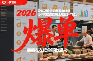 2026餐饮店铺外卖商家必修课，帮你彻底搞懂线上运营的门道，实实在在把单量做起来-最全项目网