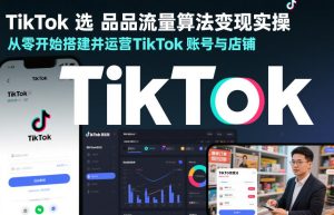 TikTok选品流量算法变现实操，从零开始搭建并运营TikTok账号与店铺-最全项目网