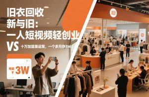 旧衣回收“新”与“旧”：一人短视频轻创业，VS十万加盟重运营，一个多月挣3W【揭秘】-最全项目网