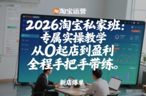 2026淘宝私家班：专属实操教学，从0起店到盈利，全程手把手带练-最全项目网