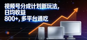 视频号分成计划新玩法，日均收益8张，多平台通吃-最全项目网