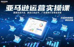 亚马逊运营实操课，覆盖选品方法、新品口诀必学、广告最新打法等全流程，打造跨境爆款店铺-最全项目网