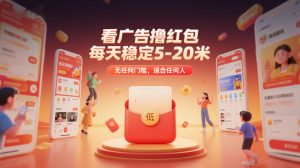 看广告撸红包，每天稳定5-20米，无任何门槛，适合任何人-最全项目网