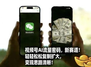 视频号AI流量密码新赛道，轻轻松松复制扩大，变现思路清晰-最全项目网