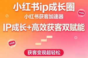 小红书ip成长圈,小红书获客加速器,IP成长+高效获客双赋能,获客变现超轻松-最全项目网