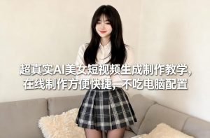 超真实AI美女短视频生成制作教学，在线制作方便快捷，不吃电脑配置，快速起号涨粉-最全项目网