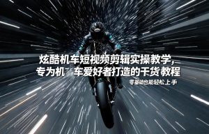 炫酷机车短视频剪辑实操教学，专为机车爱好者打造的干货教程，零基础也能轻松上手-最全项目网