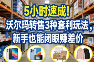 5小时速成！沃尔玛转售3种套利玩法，新手也能闭眼賺差价-最全项目网