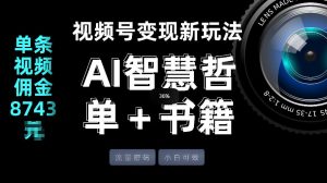 视频号流量密码，变现新玩法-AI智慧哲单＋书单，单条视频佣金8743米-最全项目网