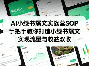 AI小绿书爆文实战营SOP,手把手教你打造小绿书爆文,实现流量与收益双收-最全项目网