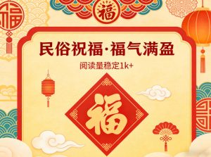 公众号流量主之民俗祝福赛道，选题不愁，结构固定，阅读稳定1w+-最全项目网