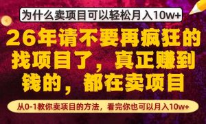 为什么真正賺到钱的都在卖项目，从0-1教你卖项目的方法，看完你也可以月入10w+【揭秘】-最全项目网
