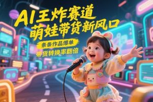 AI王炸赛道，萌娃带货新风口，条条作品爆单，带货转换率翻倍，核心逻辑拆解-最全项目网
