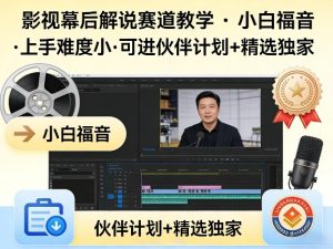 某大佬的影视幕后解说赛道教学，小白福音，上手难度小，可进伙伴计划+精选独家-最全项目网