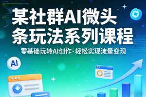 某社群的AI微头条玩法系列课程，零基础玩转AI创作，轻松实现流量变现-最全项目网