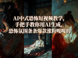 AI中式恐怖短视频教学，手把手教你用AI生成，恐怖氛围条条爆款涨粉嘎嘎的-最全项目网