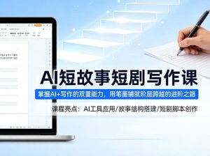 AI短故事短剧写作课，掌握AI+写作的双重能力，用笔墨铺就阶层跨越的进阶之路-最全项目网