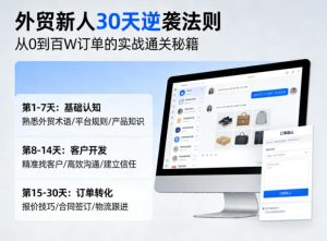 外贸新人30天逆袭法则，教你从0到百W订单的实战通关秘籍-最全项目网