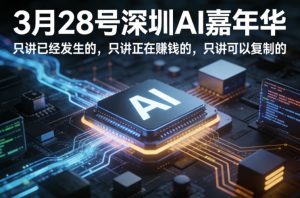3月28号深圳AI嘉年华，只讲已经发生的，只讲正在賺钱的，只讲可以复制的-最全项目网