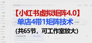 小红书虚拟矩阵4.0技术:单店4带1矩阵(共65节,可工作室放大)-最全项目网