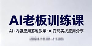 内容AI老板训练课,AI+内容应用落地教学,AI变现的实战应用分享-最全项目网