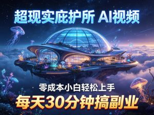 超现实庇护所AI视频项目拆解，零成本小白轻松上手，每天30分钟搞副业-最全项目网