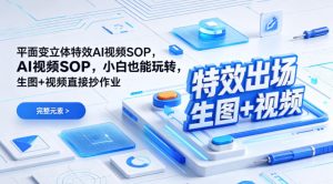 （特效出场）平面变立体特效AI视频SOP，小白也能玩转，生图+视频直接抄作业-最全项目网
