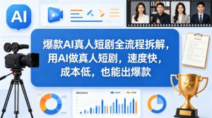 爆款AI真人短剧全流程拆解，用AI做真人短剧，速度快，成本低，也能出爆款-最全项目网