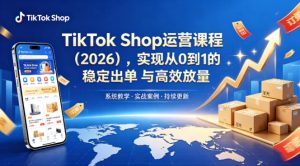 TikTok Shop运营课程（2026），实现从0到1的稳定出单与高效放量-最全项目网