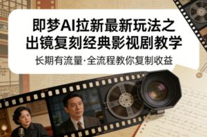 即梦AI拉新最新玩法之出镜复刻经典影视剧教学，长期有流量，全流程教你复制收益-最全项目网