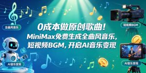 0成本做原创歌曲！MiniMax免费生成全曲风音乐，短视频BGM，开启AI音乐变现-最全项目网