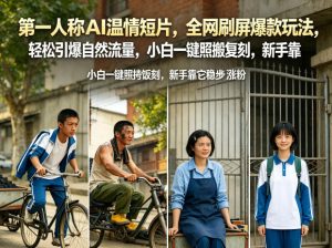 第一人称AI温情短片,全网刷屏爆款玩法,轻松引爆自然流量,小白一键照搬复刻,新手靠它稳步涨粉-最全项目网