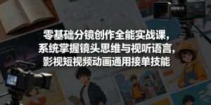 零基础分镜创作全能实战课,系统掌握镜头思维与视听语言,影视短视频动画通用接单技能-最全项目网