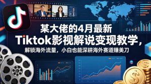 某大佬的4月最新Tiktok影视解说变现教学，解锁海外流量，小白也能深耕海外赛道賺美刀（更新）-最全项目网