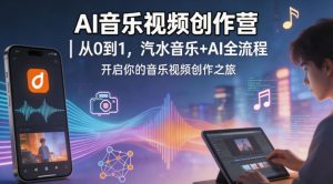 AI音乐视频创作营｜从0到1，汽水音乐+AI全流程，开启你的音乐视频创作之旅-最全项目网