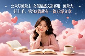公众号流量主女孩情感文案赛道，流量大，好上手，平均3篇就有一篇万爆文章-最全项目网