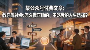 某公众号付费文章：教你混社会：怎么做正确的、不吃亏的人生选择？-最全项目网