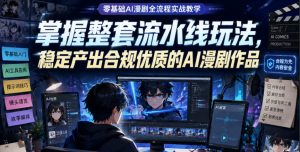 零基础AI漫剧全流程实战教学,掌握整套流水线玩法,稳定产出合规优质的AI漫剧作品-最全项目网
