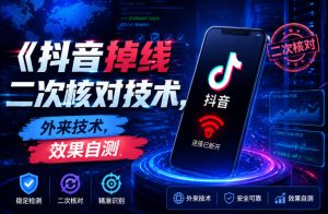 抖音掉线二次核对技术，外来技术，效果自测-最全项目网