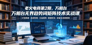 老火电商第2期,万相台无界趋势词矩阵技术实战课,计划搭建・选词布局・分品矩阵・数据优化・放量全流程教程-最全项目网
