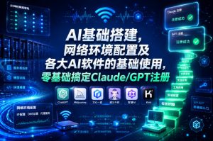 AI基础搭建,网络环境配置及各大AI软件的基础使用,零基础搞定Claude/GPT注册-最全项目网